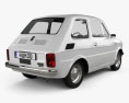 Fiat 126 2000 3d model back view