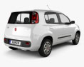 Fiat Uno Attractive hatchback 5-door 2014 3d model back view
