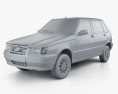 Fiat Mille Economy (Uno) 2014 3d model clay render