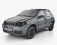 Fiat Palio Fire Economy 2014 3d model wire render