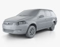 Fiat Palio Weekend 2014 3d model clay render