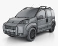Fiat Fiorino Combi 2014 3D-Modell wire render