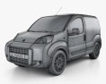 Fiat Fiorino Panel Van 2014 3d model wire render
