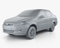 Fiat Siena 2015 3D 모델  clay render