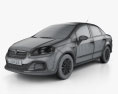 Fiat Linea 2014 3Dモデル wire render