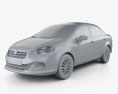 Fiat Linea 2014 3D-Modell clay render