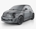 Fiat 500 Abarth 2014 3d model wire render