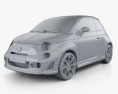 Fiat 500 Abarth 2014 3d model clay render
