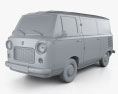 Fiat 600 T 1967 3D-Modell clay render