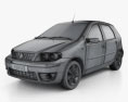 Fiat Punto 5门 2010 3D模型 wire render