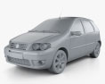 Fiat Punto 5-Türer 2010 3D-Modell clay render