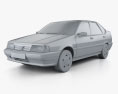 Fiat Tempra 1998 3d model clay render