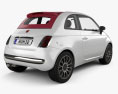 Fiat 500 C 2014 3d model back view