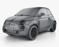 Fiat 500 C 2014 3d model wire render