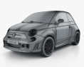 Fiat 500 C Abarth Esseesse 2014 3D模型 wire render