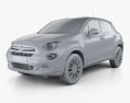Fiat 500X 2017 3D-Modell clay render