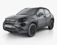 Fiat 500X Cross 2017 3D模型 wire render