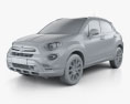 Fiat 500X Cross 2017 3Dモデル clay render