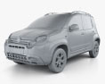 Fiat Panda Cross 2017 3d model clay render