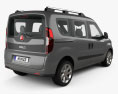 Fiat Doblo Passenger L1H1 2018 3D-Modell Rückansicht