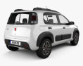 Fiat Uno Way 2018 3D-Modell Rückansicht