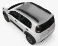 Fiat Uno Way 2018 Modèle 3d vue du dessus