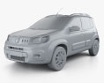 Fiat Uno Way 2018 3D-Modell clay render