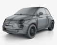Fiat 500 Trendy 2018 3D-Modell wire render