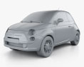 Fiat 500 Trendy 2018 3D模型 clay render
