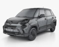 Fiat 500L Trekking 2018 3D模型 wire render