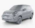 Fiat 500L Trekking 2018 3D模型 clay render