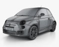 Fiat 500 Sport 2017 3d model wire render