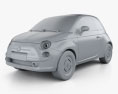 Fiat 500 C San Remo 2017 3D-Modell clay render