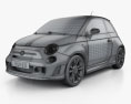Fiat 500 Turbo 2017 3Dモデル wire render
