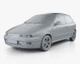Fiat Bravo 2001 3D модель clay render