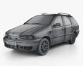 Fiat Palio Weekend 2000 3d model wire render