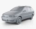 Fiat Palio Weekend 2000 3d model clay render