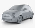 Fiat 500 2018 3D-Modell clay render