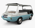 Fiat 600 Multipla Marinella 1958 3D模型 后视图