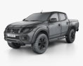 Fiat Fullback 더블캡 2019 3D 모델  wire render