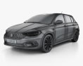 Fiat Tipo hatchback 2017 3d model wire render