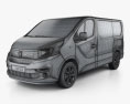 Fiat Talento Kastenwagen 2018 3D-Modell wire render