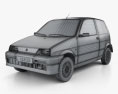 Fiat Cinquecento 1998 3D 모델  wire render