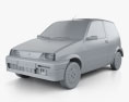 Fiat Cinquecento 1998 3D-Modell clay render