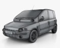 Fiat Multipla 2004 3D-Modell wire render