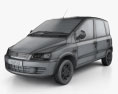 Fiat Multipla 2010 3D模型 wire render