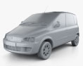 Fiat Multipla 2010 3D модель clay render