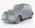 Fiat 1100 B 1949 3D-Modell clay render