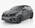 Fiat Argo HGT 2020 3d model wire render