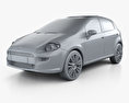 Fiat Punto TwinAir 5ドア 2018 3Dモデル clay render